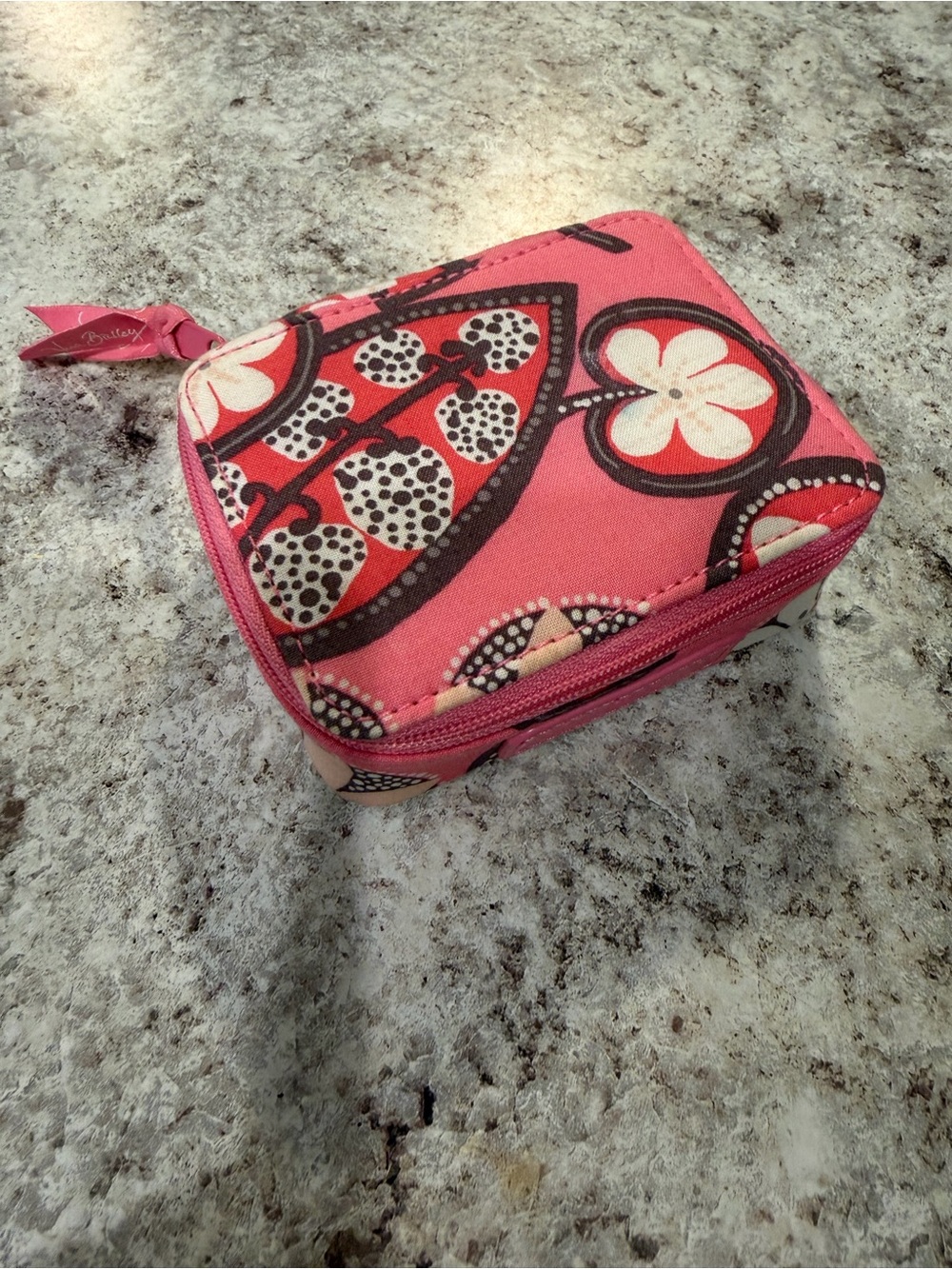 Vera Bradley Travel Pill Case or Small Cosmetic Bag - Pink Pattern